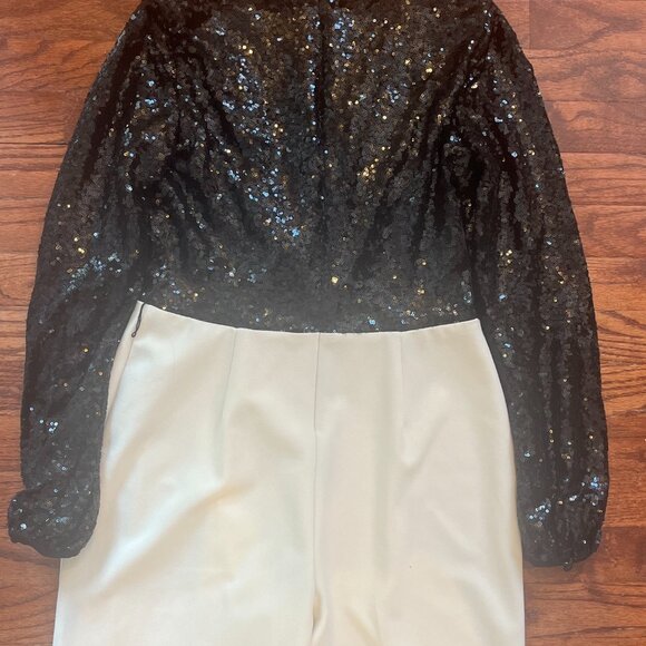 Ralph Lauren Sequin Crepe Wide Leg Jumpsuit, Size 6 - Picture 9 of 14